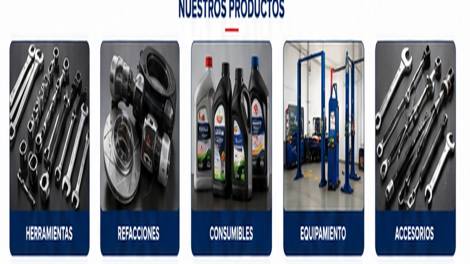 Categorías de productos automotrices